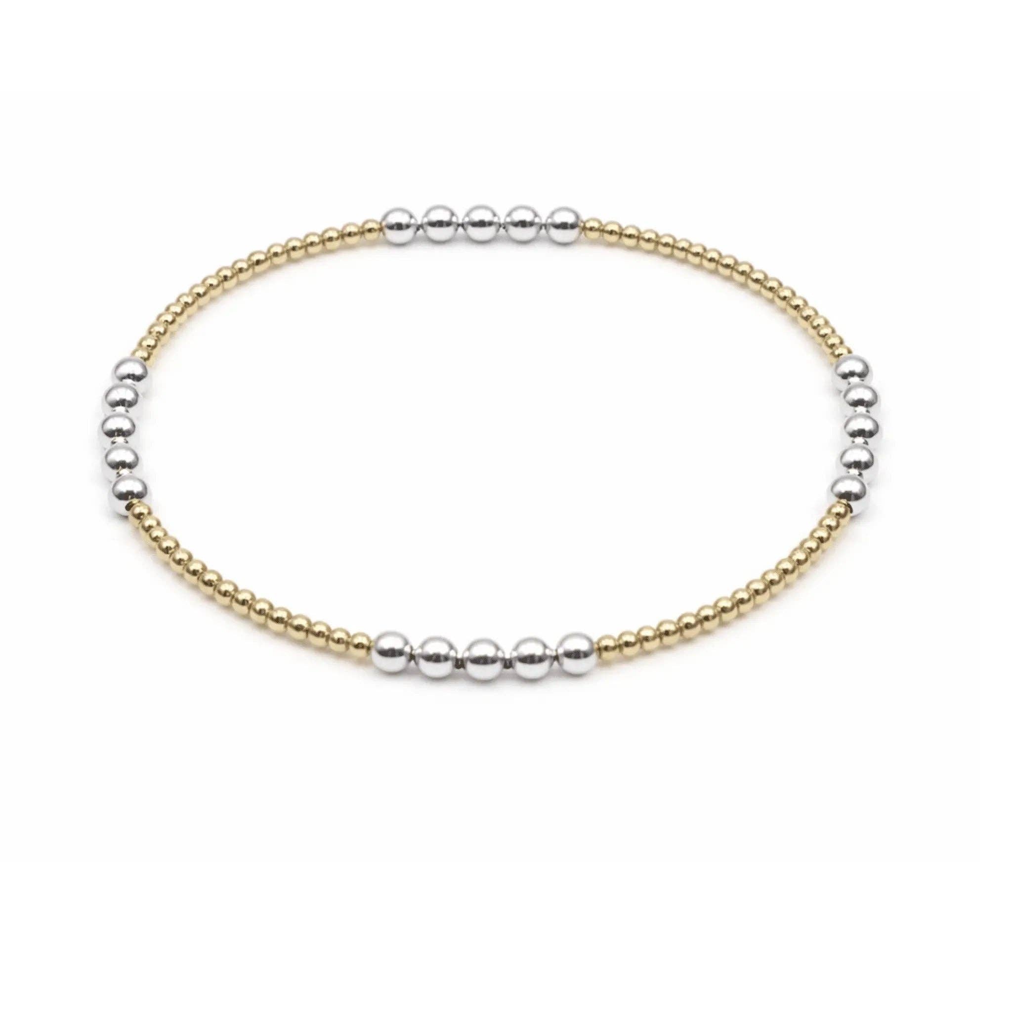 erin gray - The Hamptons Alloy 2x3 14k Gold filled with Sterling Beaded Bracelet