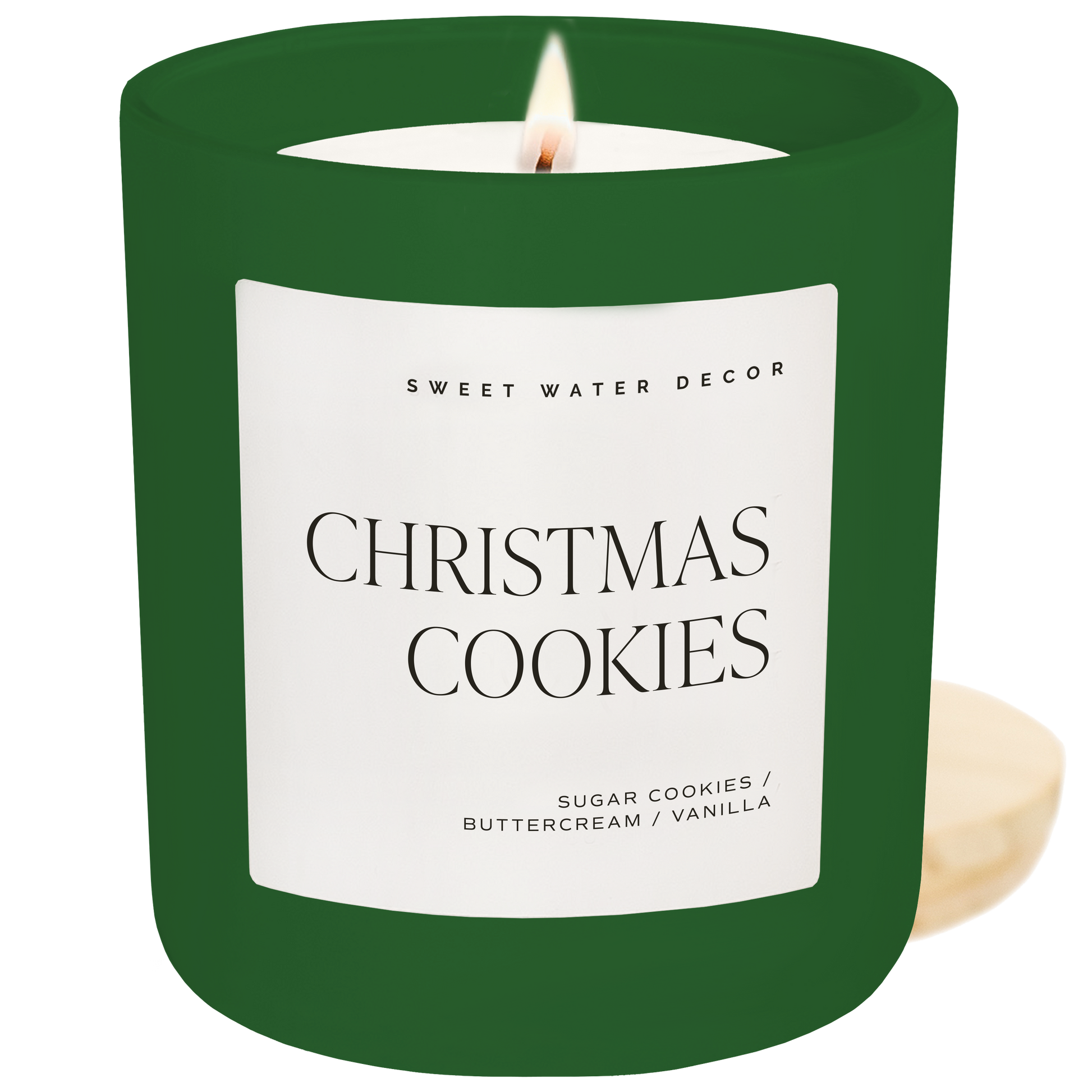 Sweet Water Decor - Christmas Cookies 15 oz Soy Candle, Matte Jar - Home Decor