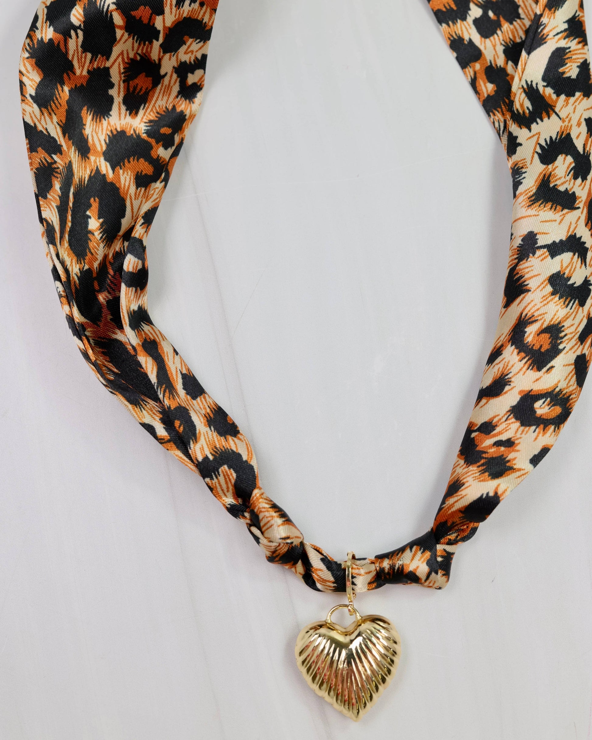 Caroline Hill - Lillie Scarf Charm Necklace LEOPARD