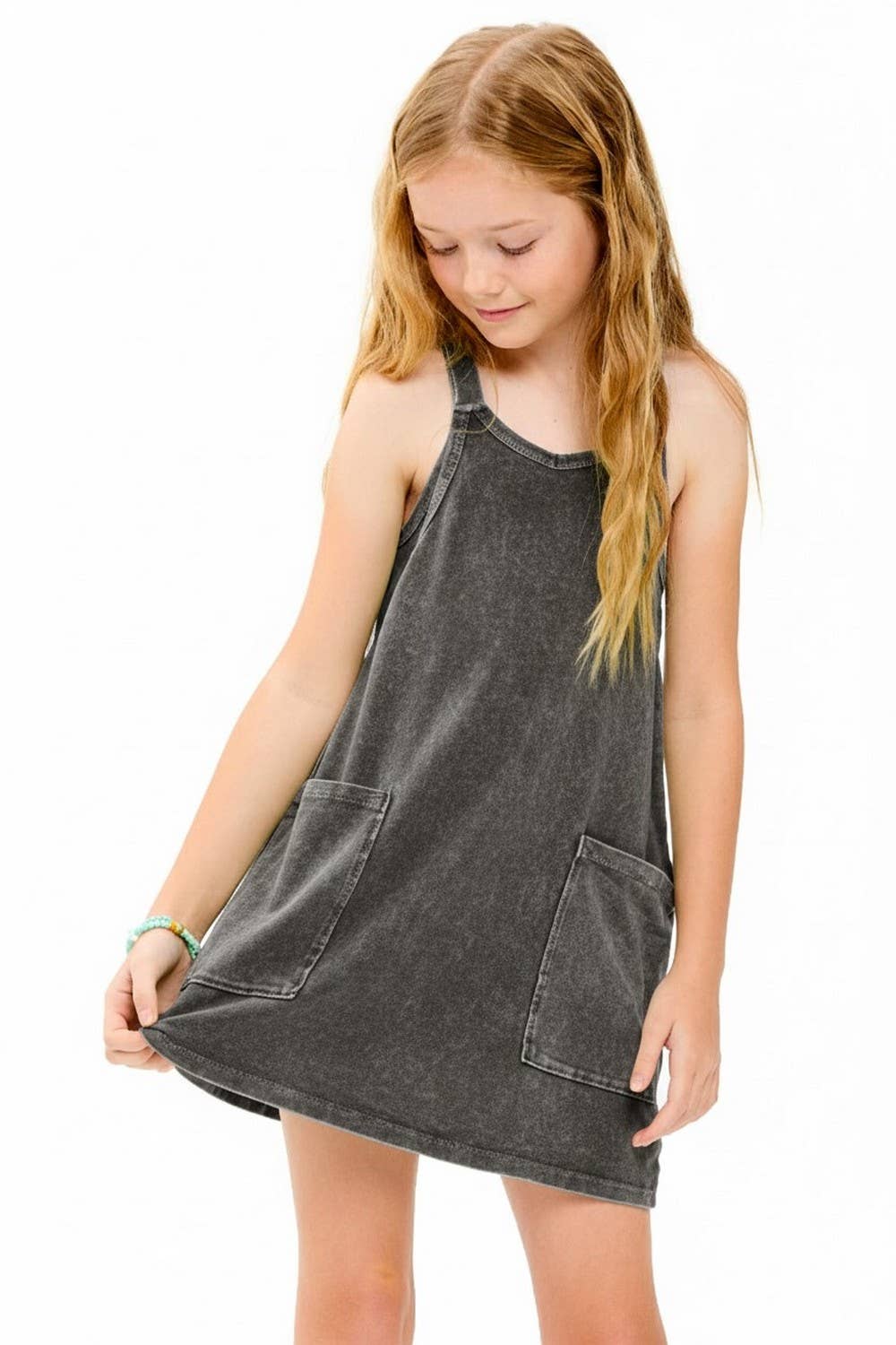 Good Girl - Mineral Washed Dress with Built-in Romper Lining