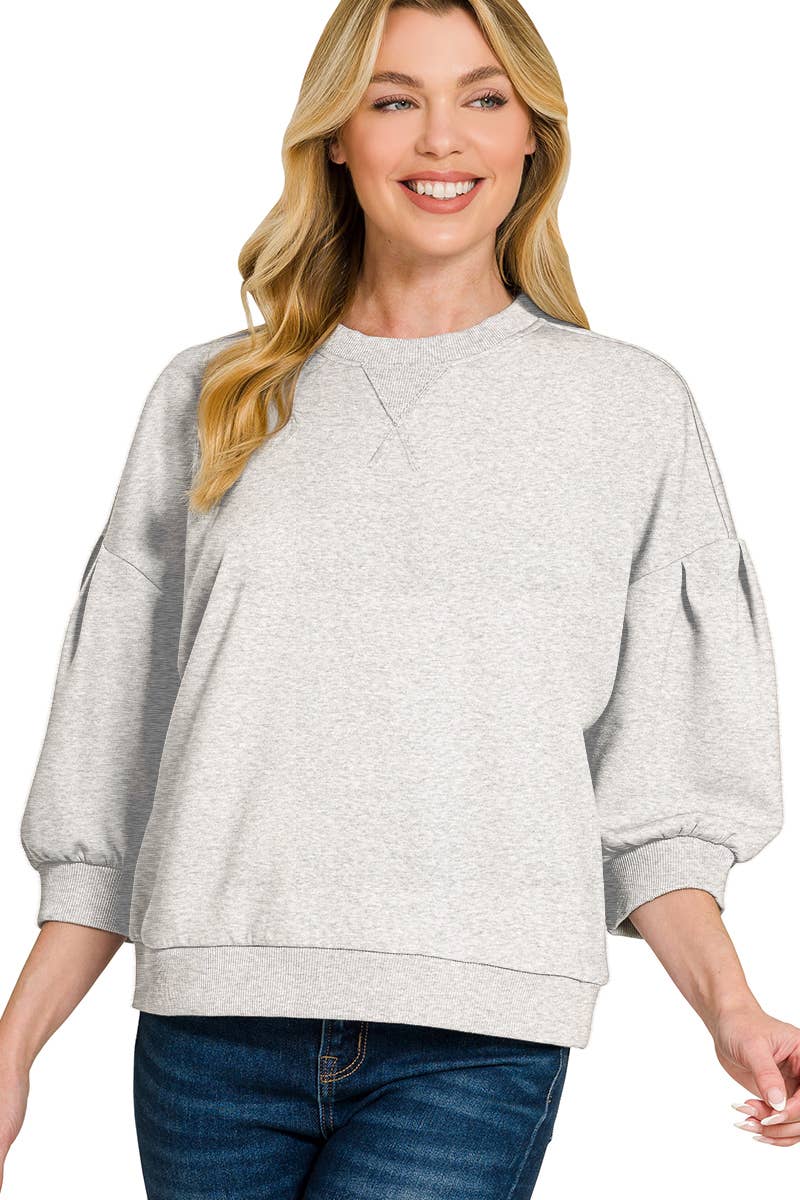 42POPS - `Scuba Dolman Sleeve Pullover SI-29323 Zenana
