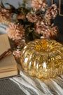 Ragon House - 5" GOLD CRACKLE GLASS LED PUMPKIN