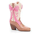 Pink Bow Cowgirl Boot Shaped Resin Vase