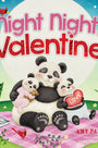 Book cover of 'Night Night, Valentine' with pandas and a heart, featuring Amy Parker and illustrated by Virginia Allyn.