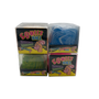 Four boxes of Squeez Ball toys on a white background