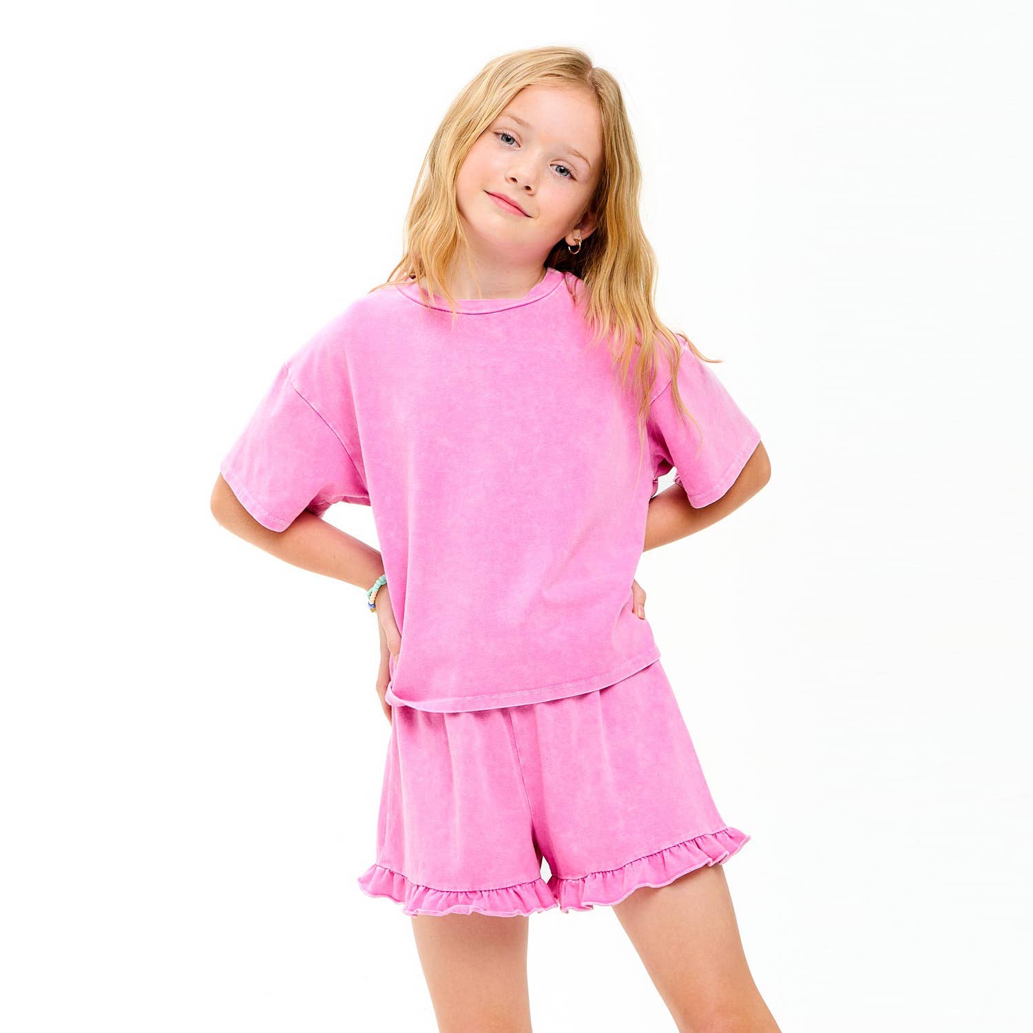 Good Girl - Mineral Washed Top and Shorts Set
