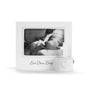 White photo frame with 'God Bless Baby' text and heart design on a white background