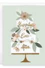 Card with floral design and 'Happily Ever After' text on a light green background
