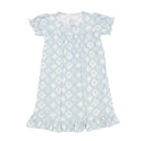 Blue gown on white background