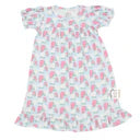 Children's nightgown with floral pattern on a white background