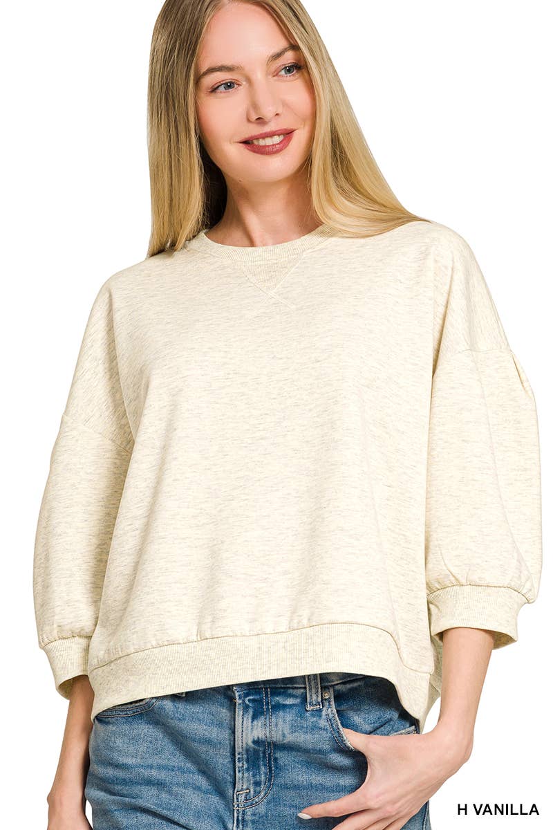 42POPS - `Scuba Dolman Sleeve Pullover SI-29323 Zenana