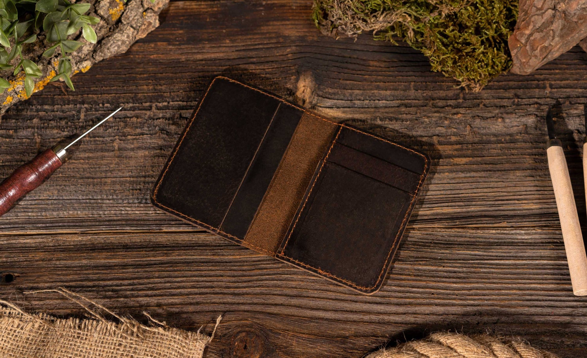 American Leather Goods - Genuine Leather Wallet, Handmade Wallet