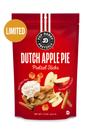Red package of Pop Daddy Pretzels Dutch Apple Pie flavor on a white background