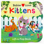 Book cover of 'Babies Love Kittens' with three cartoon cats and a colorful title.