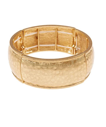 Textured Chunky Metal Bracelet in Vintage Gold