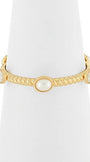Oval Stone Station Textured Bracelet
