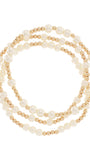 3 Row Pearl & Metal Ball Bracelet