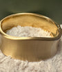 Gold Bangle Hinge Bracelet - Wave