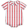 Red and white striped shirt on a white background