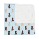 Baby blanket with lab dogs on white background