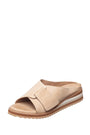 Beige sandal with a white sole on a white background