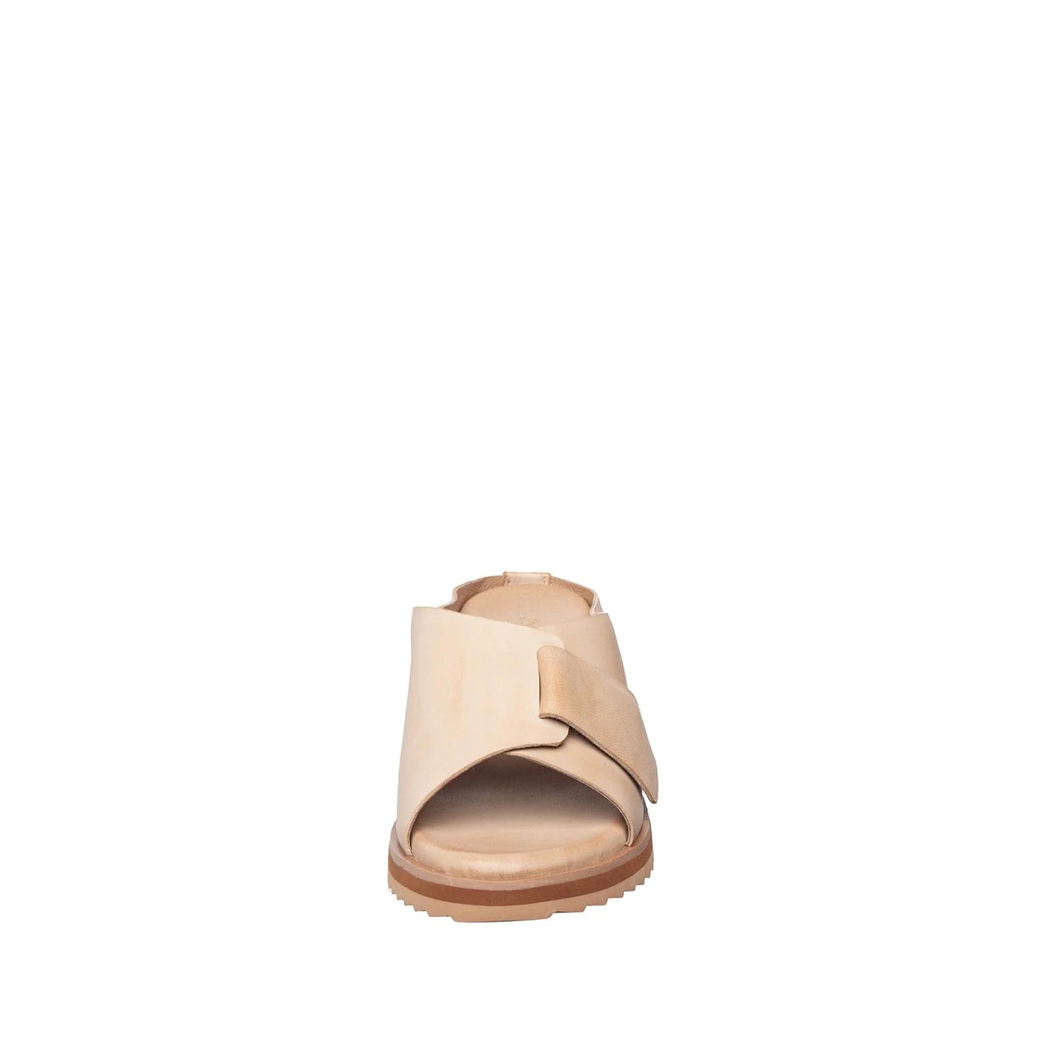 Beige sandal on a white background