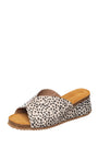 Sandal with spotted pattern on a white background