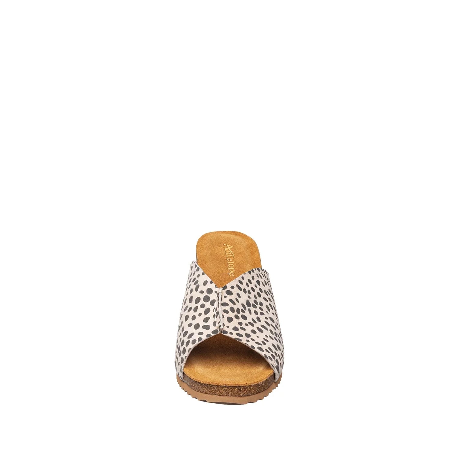 Culion sandal with animal print strap on a white background