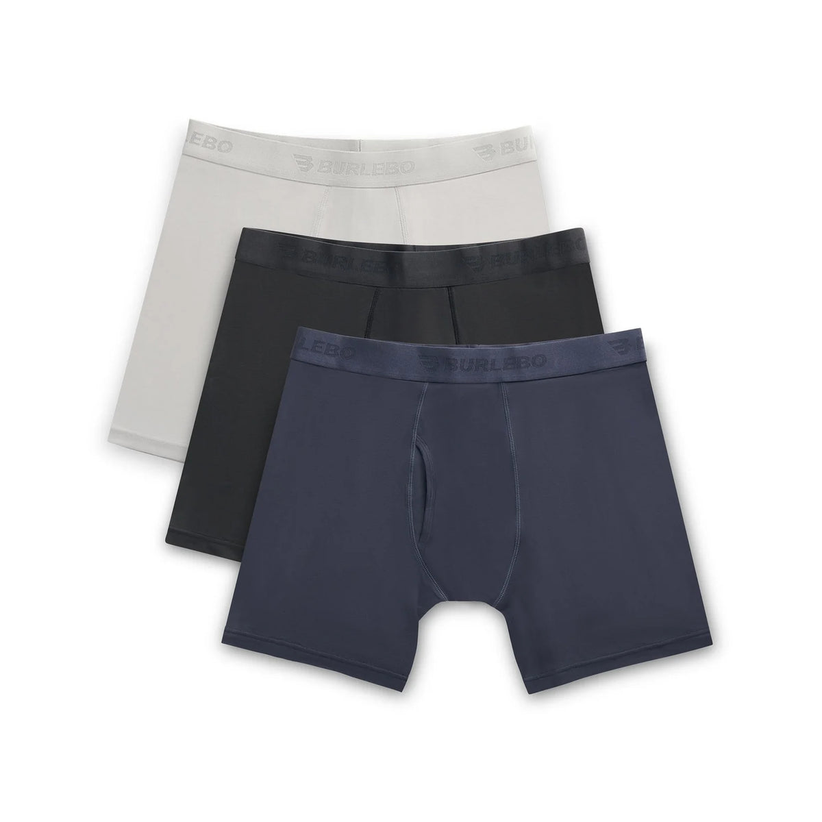 Burlebo Boxer Briefs - Black, Light Grey and Navy