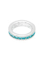 Silver ring with turquoise stones on a white background