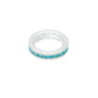 Silver ring with turquoise stones on a white background