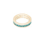 Gold ring with turquoise stones on a white background