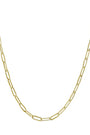 Maya J Birthstone Thin Yellow Gold Paperclip Charm Necklace