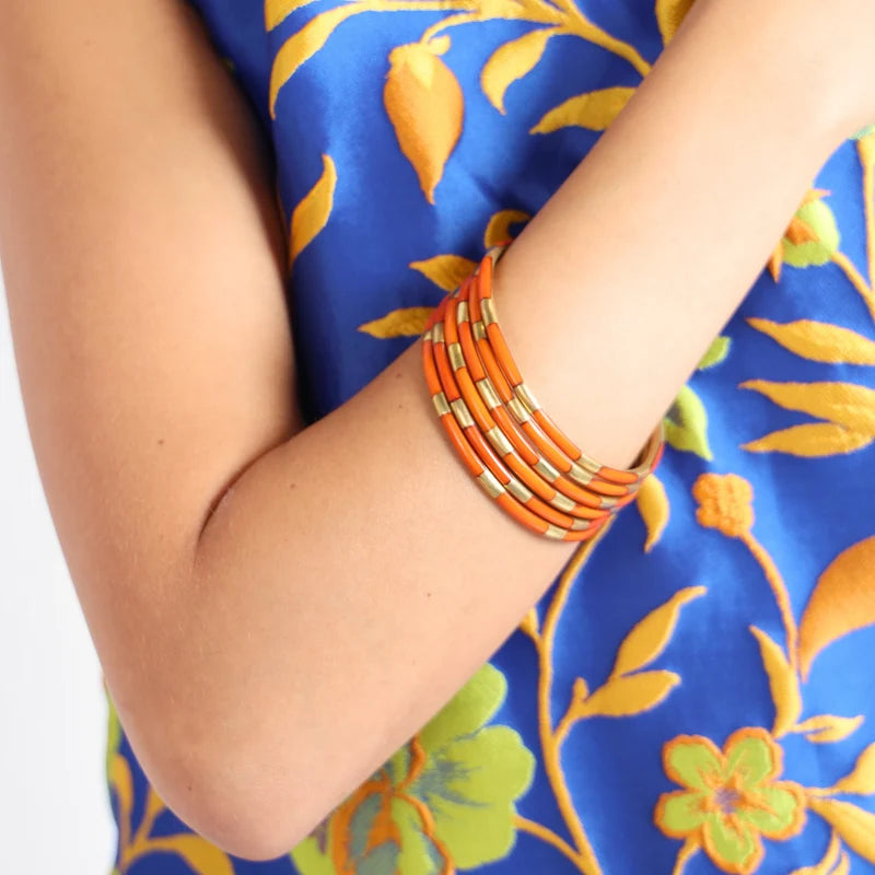 Burnt Orange Veda Bangles - Set of 6