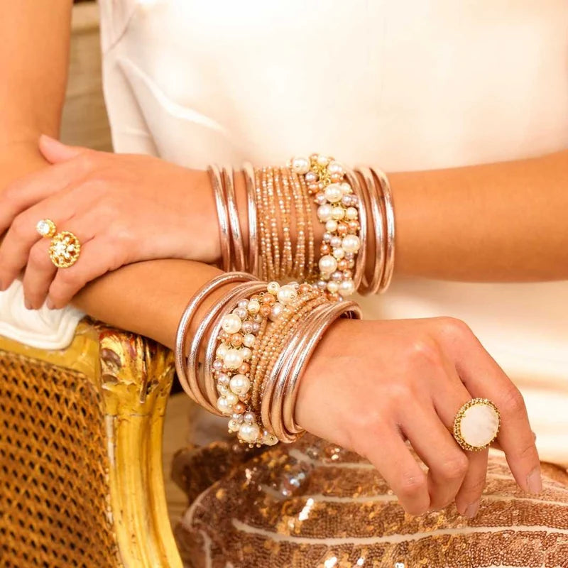 Champagne All Weather Bangles(Set of 6)