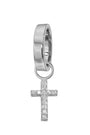 CZ Cross Charm White