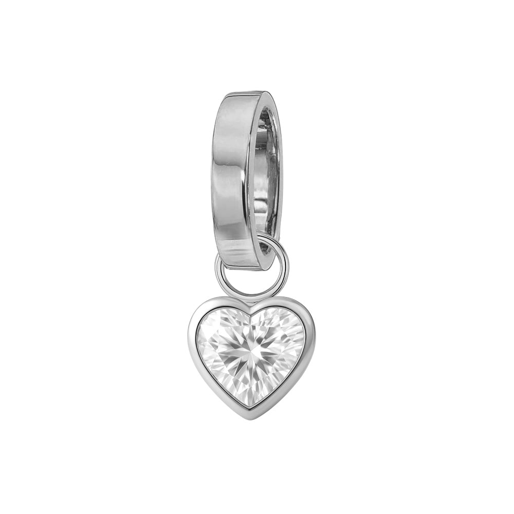 Heart CZ Charm White