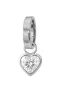Heart CZ Charm White