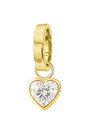 Heart CZ Charm Yellow