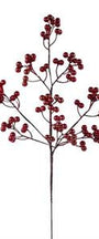 28-inch metallic glitter berry spray with red bead-like berry clusters on thin stems
