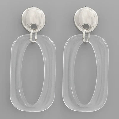 Lucite Oval Dangle Earrings