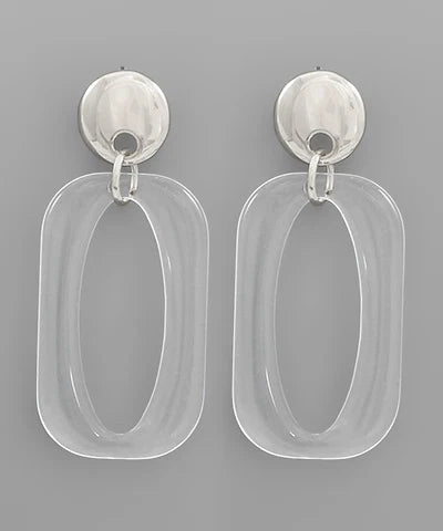 Lucite Oval Dangle Earrings