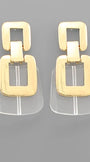 Acrylic Charm & Gold Dipped Brass Earrings