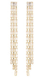 3 Line Baguette Drop Earrings