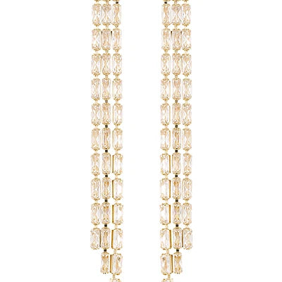 3 Line Baguette Drop Earrings