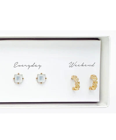 Teardrop & Stone 5 Pair Earring Box Set