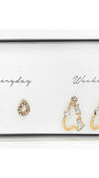 Crystal and Crescent 5 pr. Earring Box Set