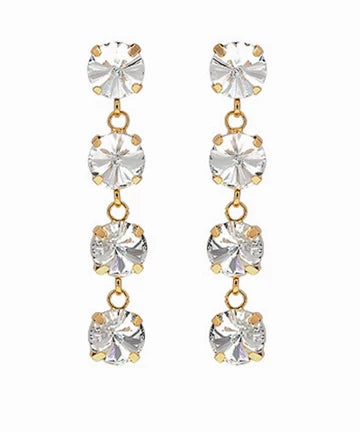 Paved Glass Drop Earring