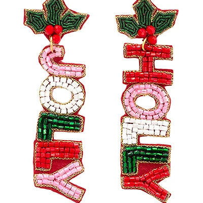 Christmas Holly Jolly Drop Earrings