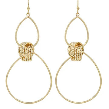 Double Teardrop Knot Accent Earrings